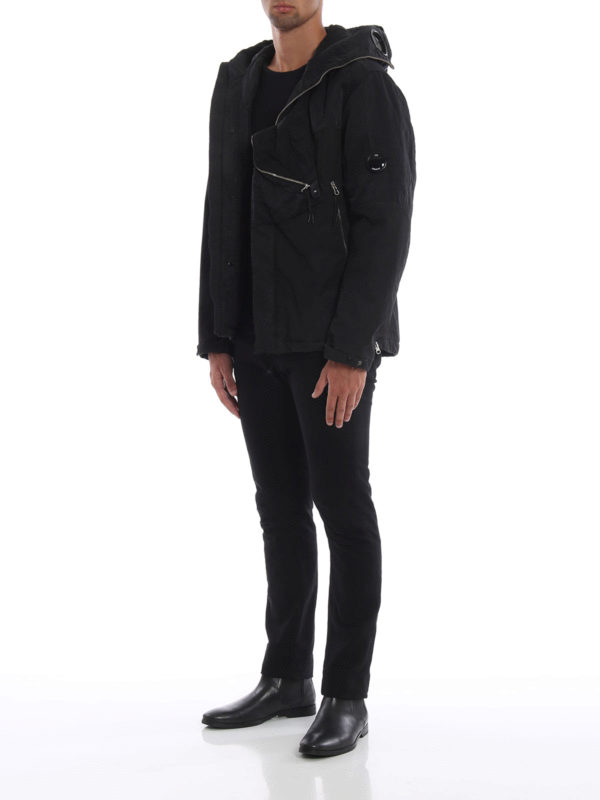 C.P. COMPANY: casual jackets online - Goggle 50 Fili black techno long jacket