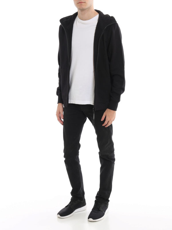 C.P. COMPANY: Felpe e maglie online - Felpa nera con cappuccio e occhialini