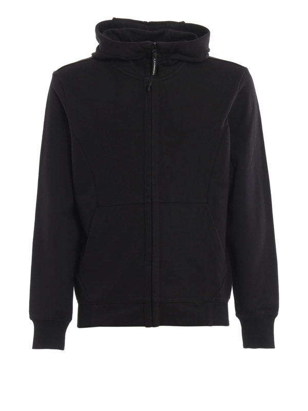 C.P. COMPANY: Felpe e maglie - Felpa nera con cappuccio e occhialini