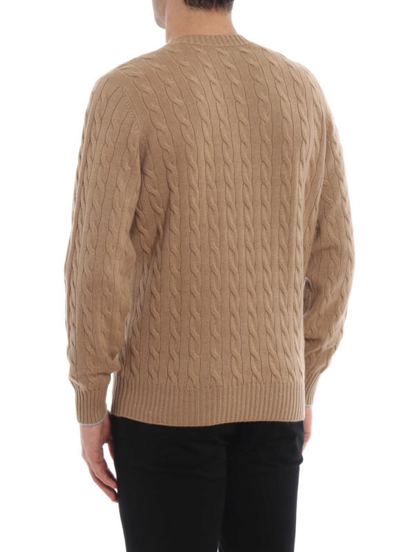 クルーネック - ダークベージュ shop online: BRUNELLO CUCINELLI