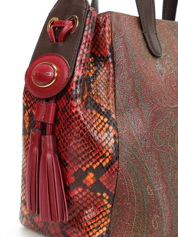 Borsa a mano con pelle stampata shop online: ETRO