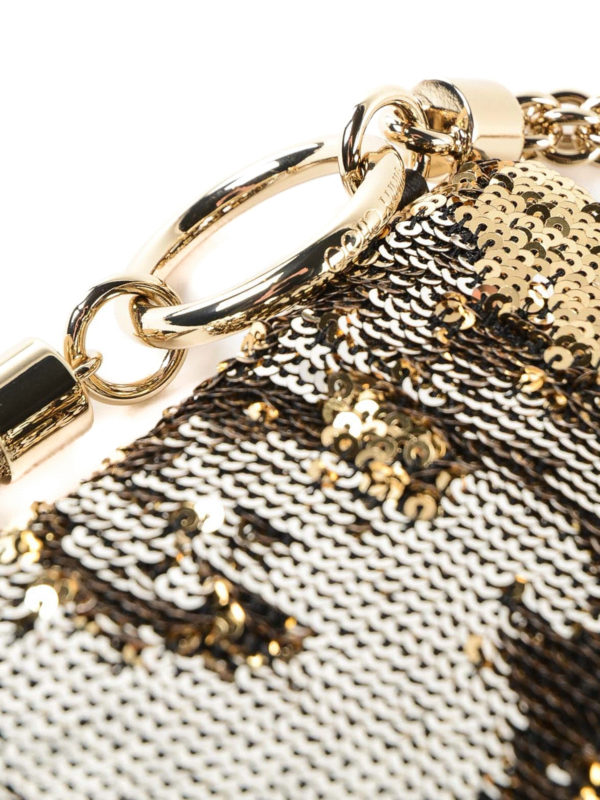 Callie gold and silver sequined clutch shop online: JIMMY CHOO