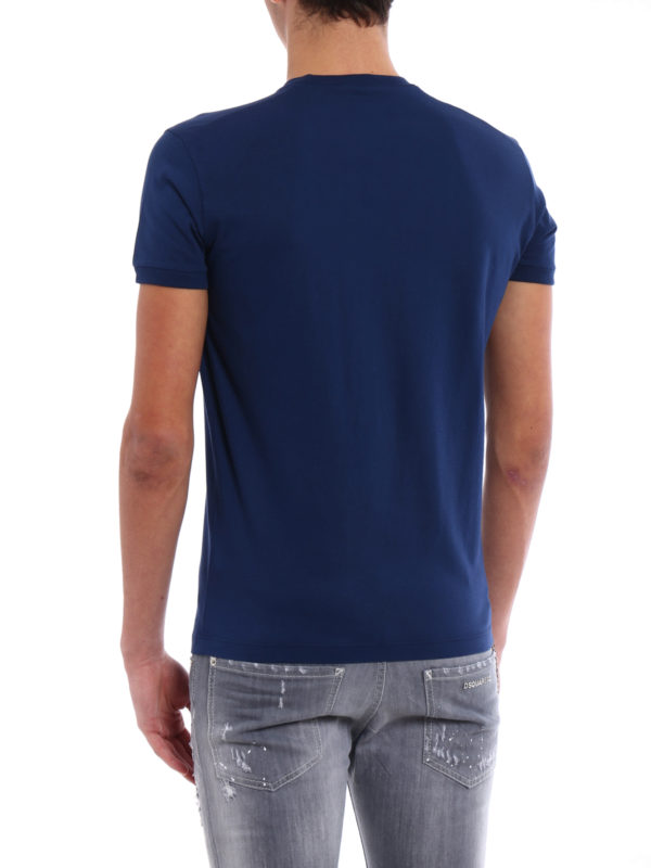 Canada flag printed blue Tee shop online: DSQUARED2
