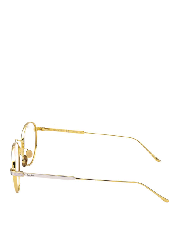 CARTIER: Glasses online - Gold-tone titanium round eyeglasses
