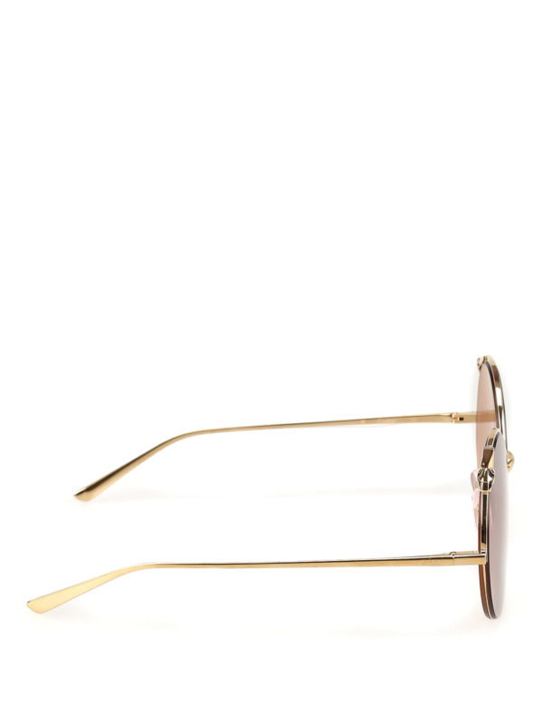 CARTIER: occhiali da sole online - Occhiali da sole tondi in metallo oro lucido