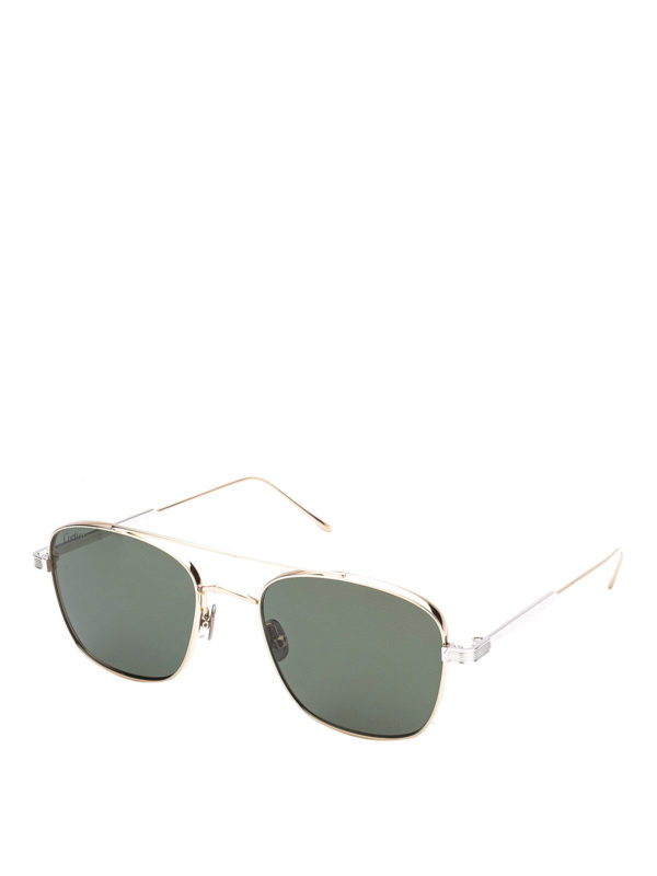 CARTIER: sunglasses - Blue lens titanium squared sunglasses