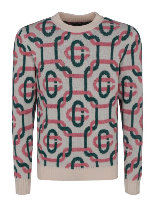 CASABLANCA: Strickpullover mit Rundhalsausschnitt - Rundhalspullover - Bunt