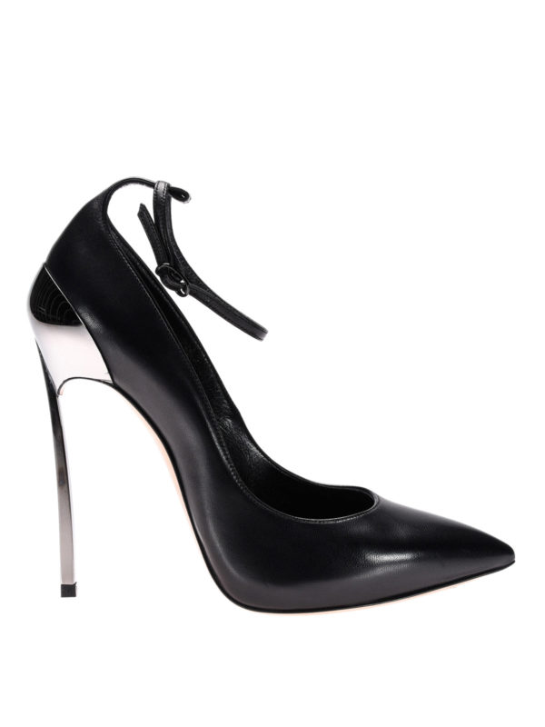 Casadei: court shoes - Techno Blade black leather pumps