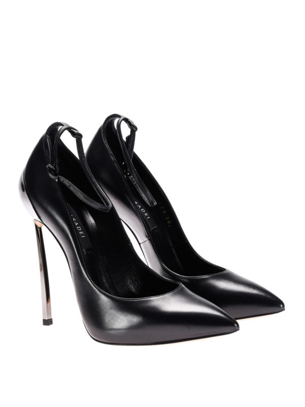 Casadei: court shoes online - Techno Blade black leather pumps