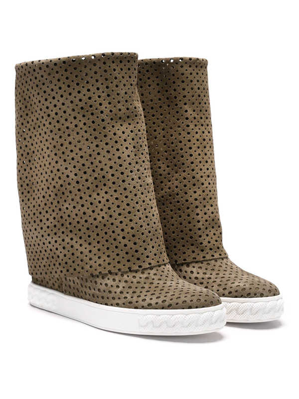 Casadei: Sneaker - Sneaker Drilled - Dunkelgrün