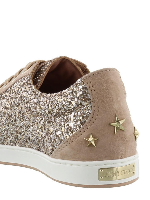 Cash suede glitter sneakers shop online: JIMMY CHOO