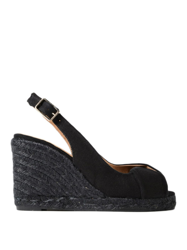 CASTANER: espadrilles - Brianda black wedge espadrilles