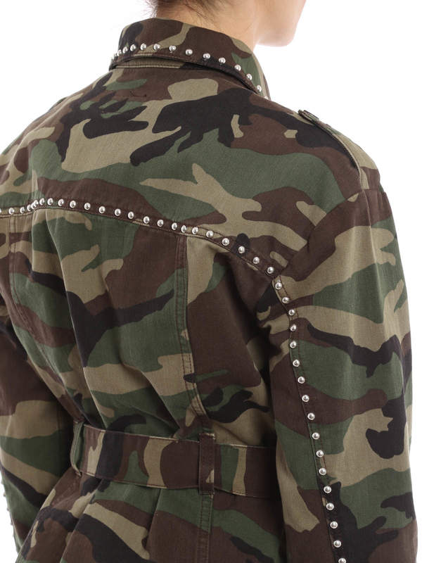 casual jackets shop online Camo pattern denim jacket