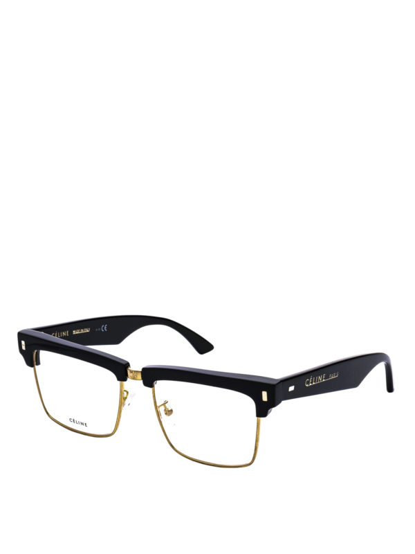 CELINE: Glasses - Black acetate squared glasses