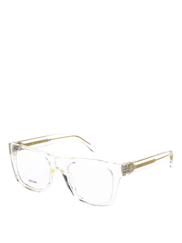 CELINE: Glasses - Transparent frame squared glasses