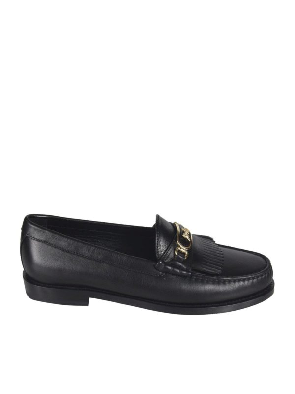 CELINE: Loafers & Slippers - Fringed Luco loafers in black