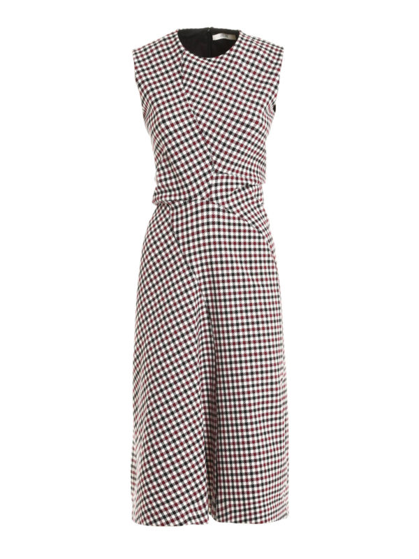 CELINE: abiti lunghi - Abito mini in cotone a quadretti