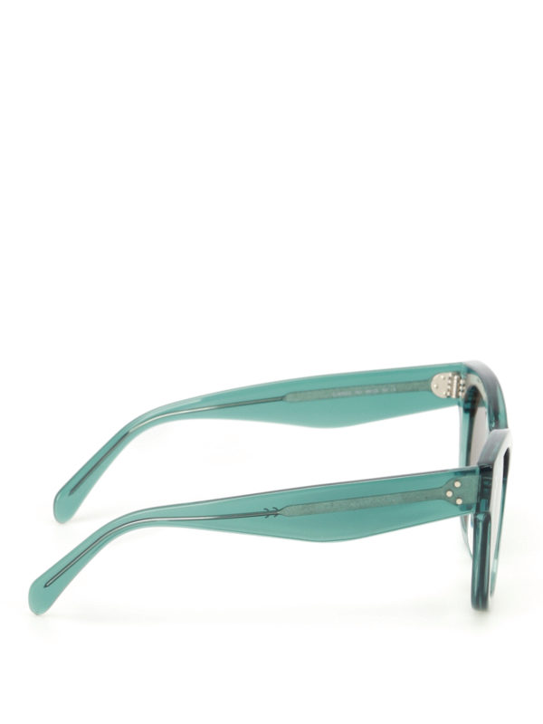 CELINE: sunglasses online - Green acetate oversized sunglasses