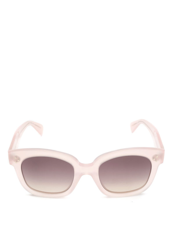 CELINE: sunglasses online - Light pink squared frame sunglasses