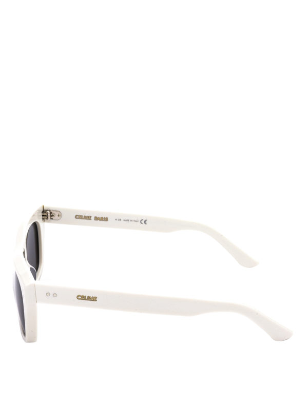 CELINE: sunglasses online - White frame rectangular sunglasses