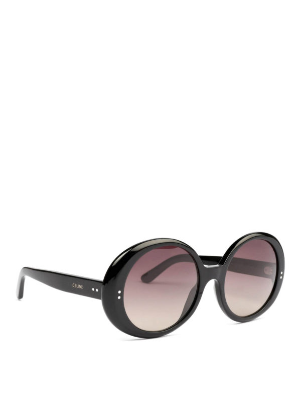 CELINE: sunglasses - Black round sunglasses