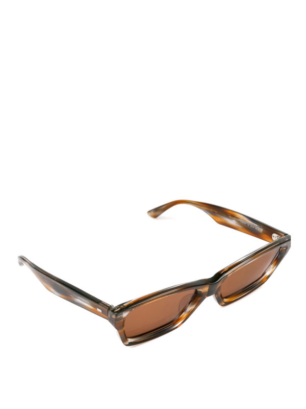 CELINE: sunglasses - Brown small rectangular sunglasses