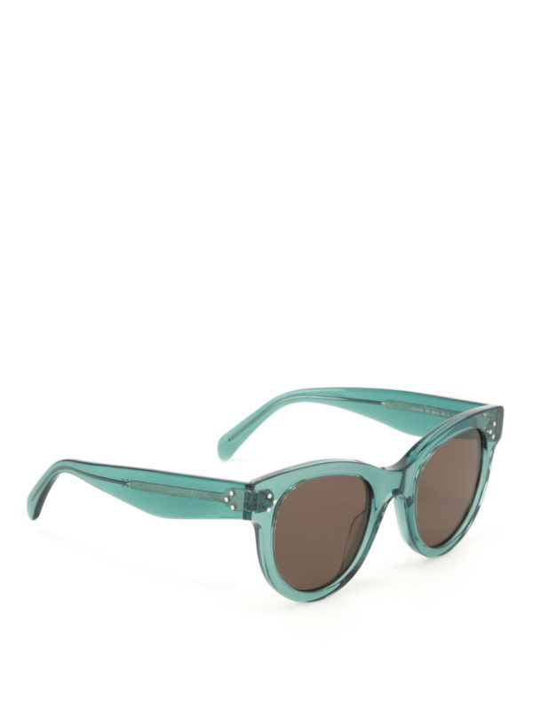 CELINE: sunglasses - Green acetate oversized sunglasses