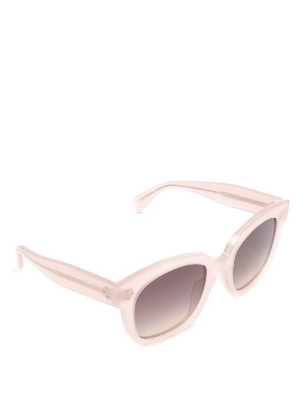 CELINE: sunglasses - Light pink squared frame sunglasses