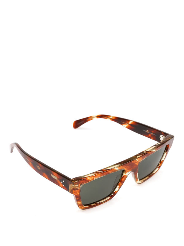 CELINE: sunglasses - Stained brown rectangular sunglasses