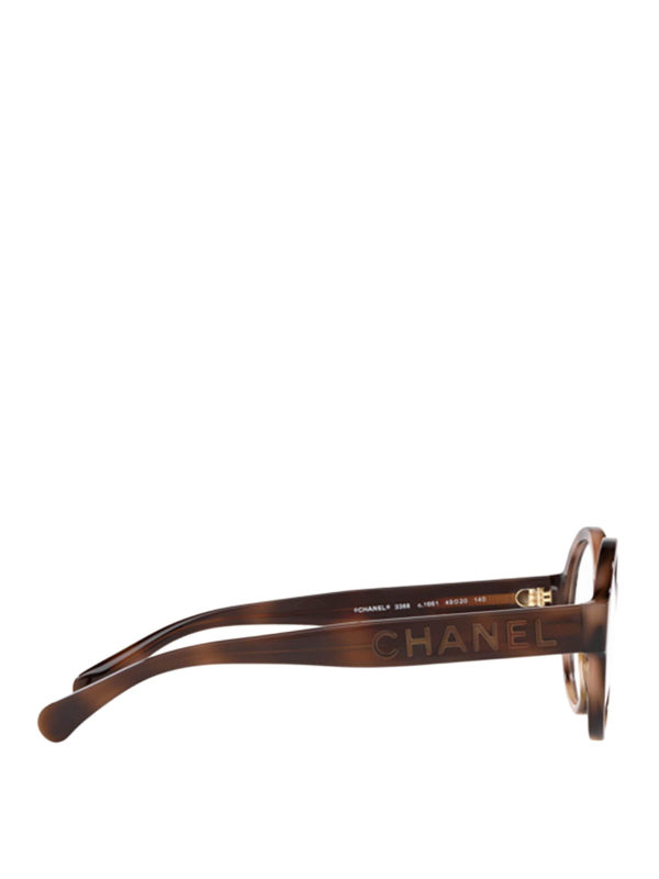 CHANEL: Glasses online - Tortoiseshell acetate round eyeglasses