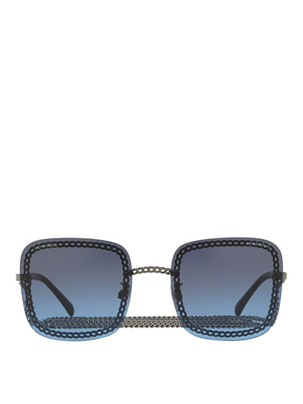 CHANEL: sunglasses online - Chain embellished square sunglasses