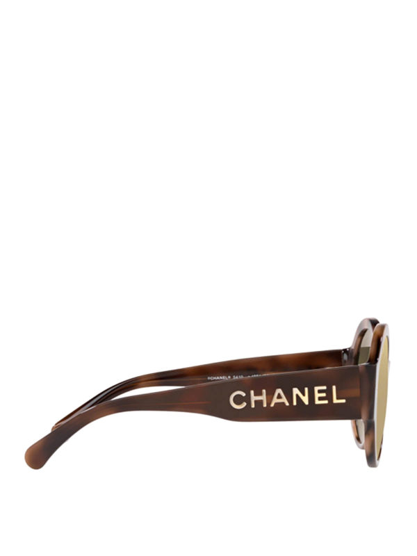CHANEL: sunglasses online - Tortoiseshell round sunglasses