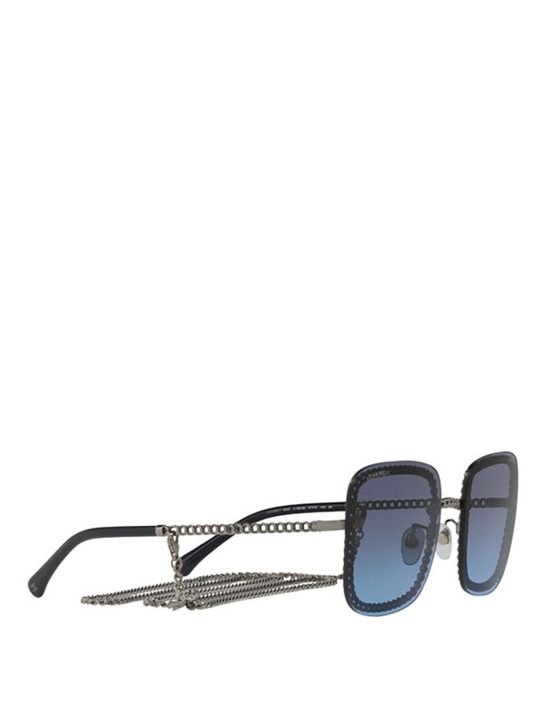 CHANEL: sunglasses - Chain embellished square sunglasses