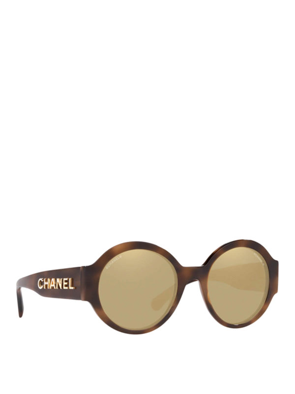 CHANEL: sunglasses - Tortoiseshell round sunglasses
