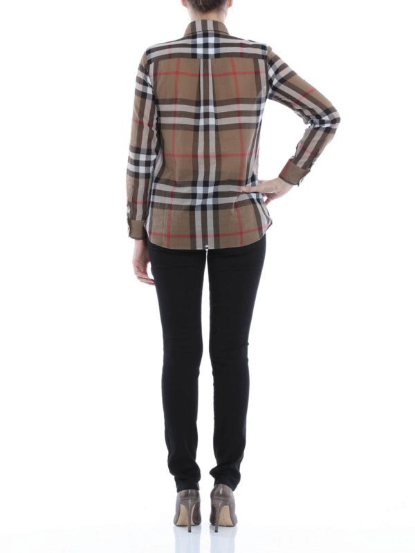 Karierte Baumwollbluse shop online: BURBERRY