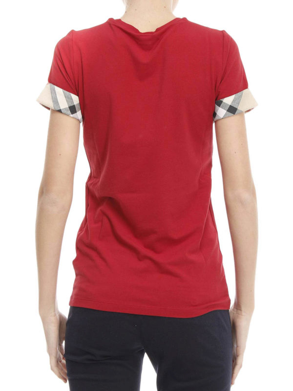 Check cuff cotton t-shirt shop online: BURBERRY