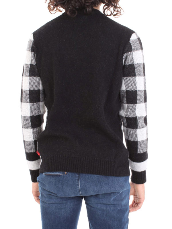 Check motif wool sweater shop online: WOOLRICH