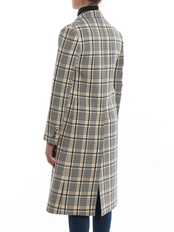 Check natté coat shop online: PRADA