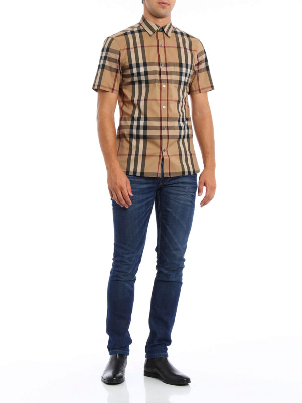 Check patterned shirt shop online: BURBERRY