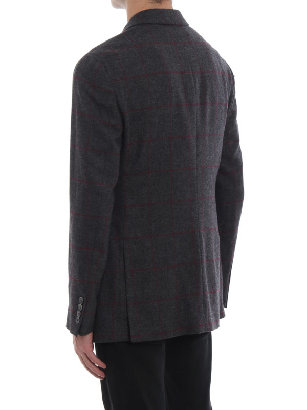 Check wool double-breasted blazer shop online: HACKETT