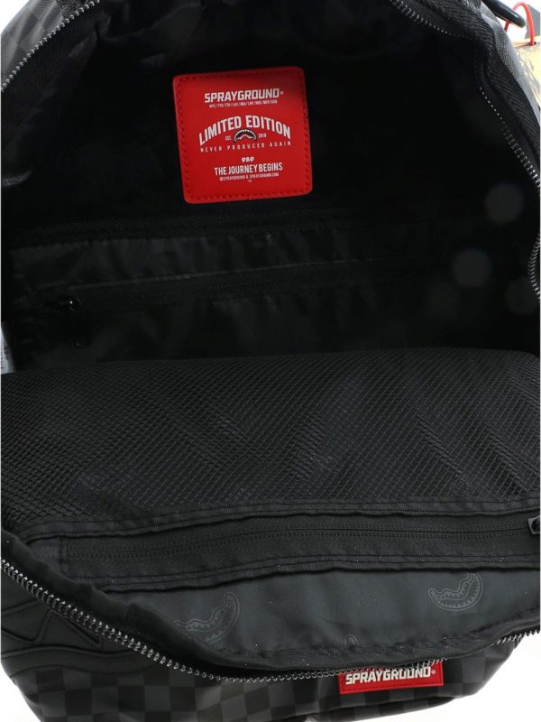 Checked pattern backpack in black and grey shop online: SPRAYGROUND