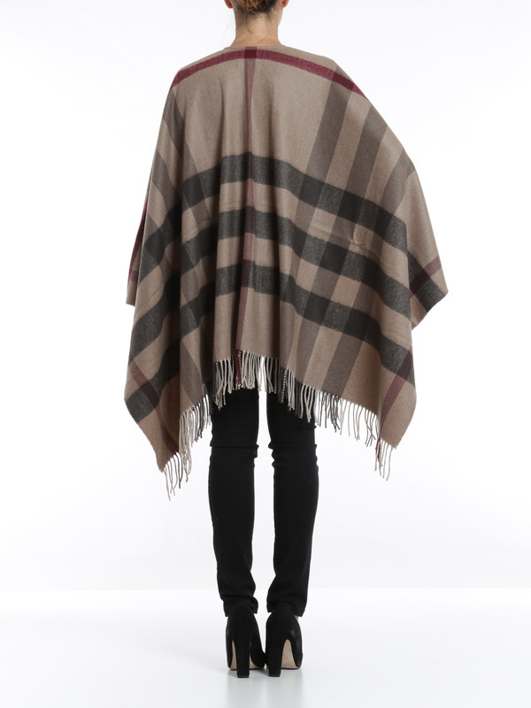 Checked poncho shop online: BURBERRY