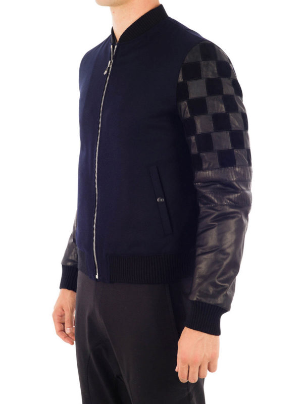 Chessboard patterned bomber jacket shop online: LANVIN