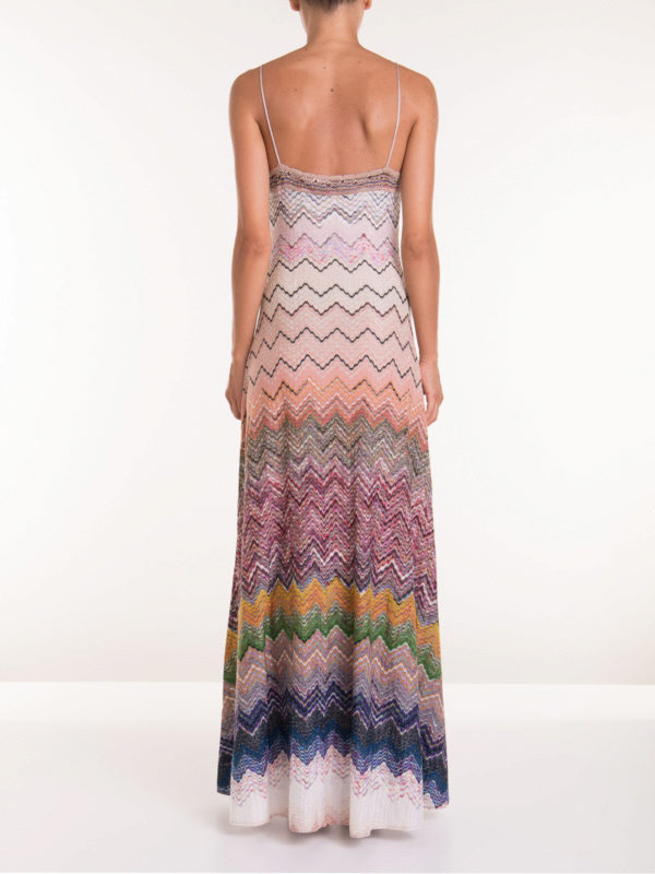 Chevron pattern wool blend long dress shop online: MISSONI