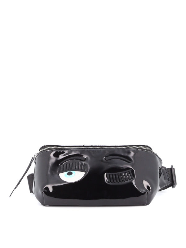 CHIARA FERRAGNI: belt bags - Flirting black vinyl bum bag