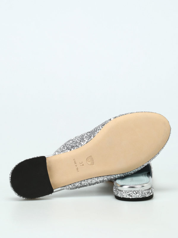 CHIARA FERRAGNI buy online Suite Life silver glitter mules