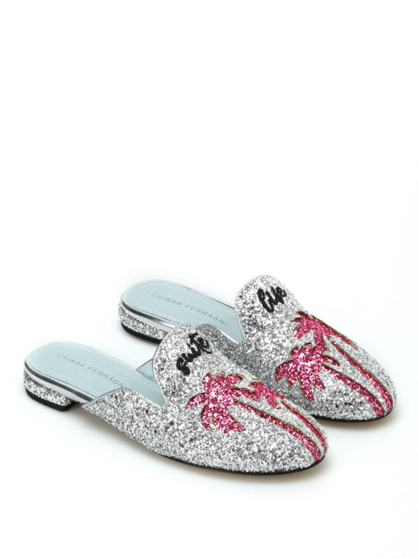 CHIARA FERRAGNI: mules shoes online - Suite Life silver glitter mules
