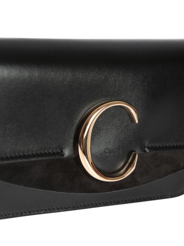 Chloe C clutch in black shop online: CHLOE