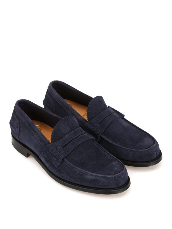 Loafers & Slippers Church's - Navy blue Pembrey soft suede loafers ...