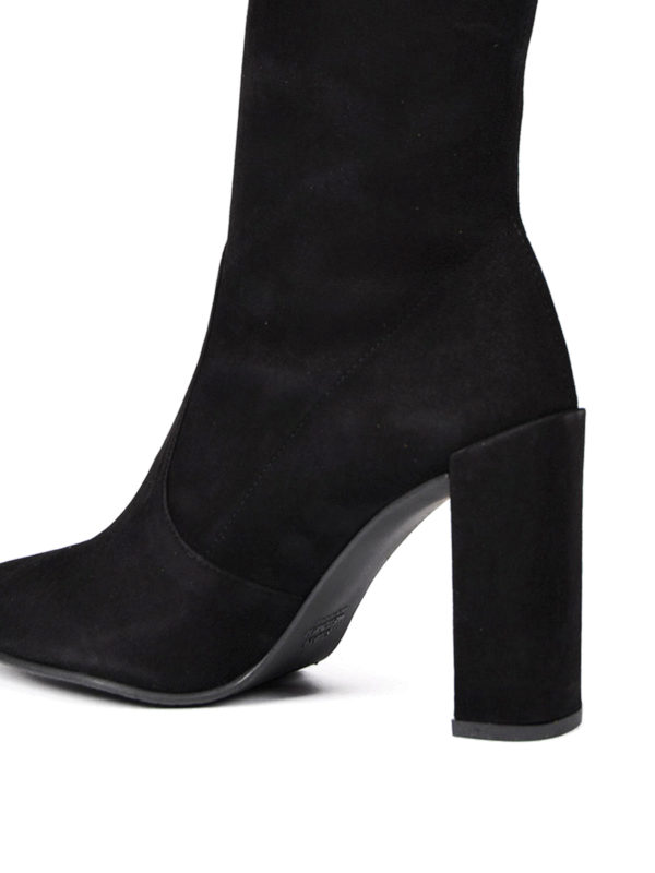 Clinger stretch suede booties shop online: Stuart Weitzman